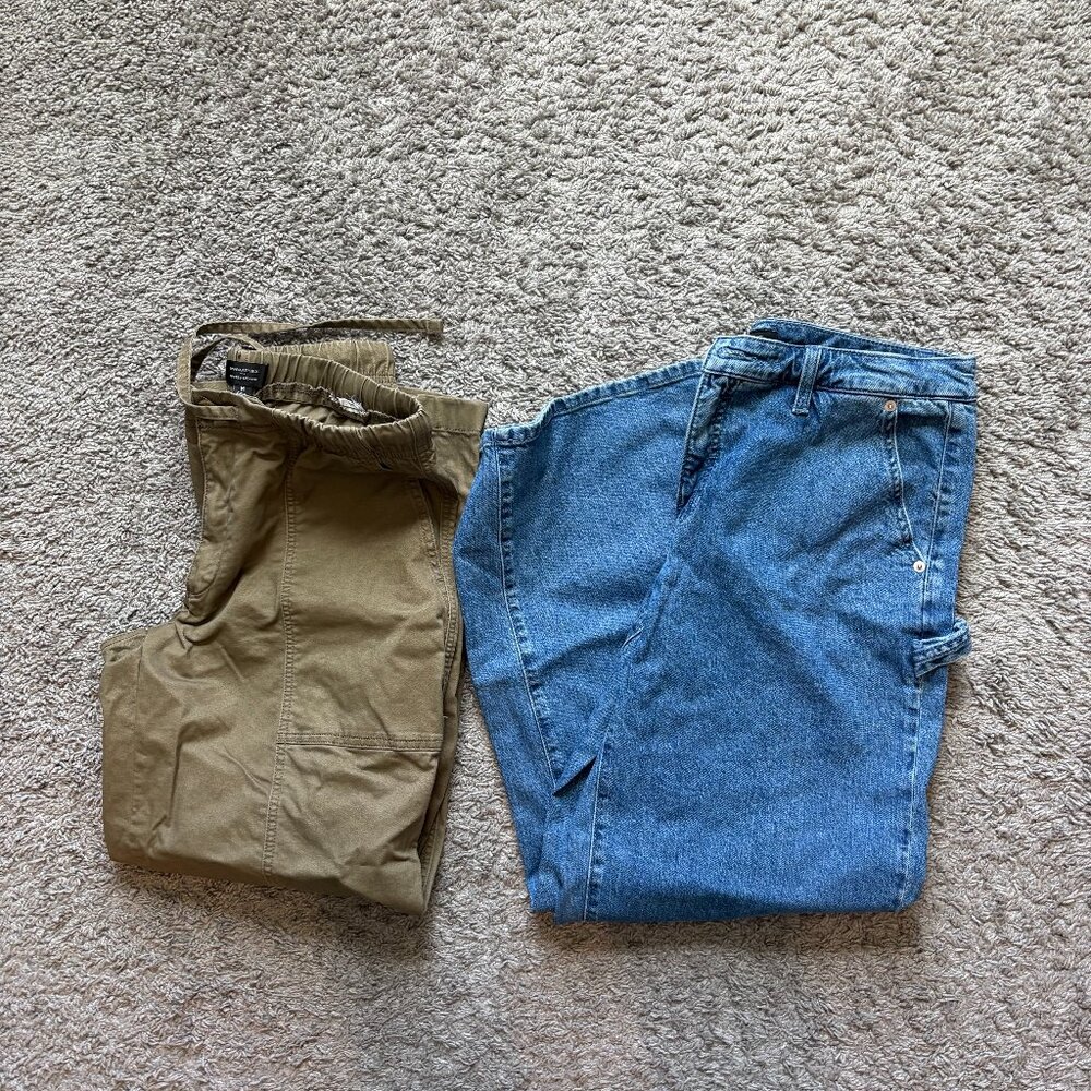 Banana Republic Mid-Rise Straight Carpenter Jean and Mid-Rise Taper Chino